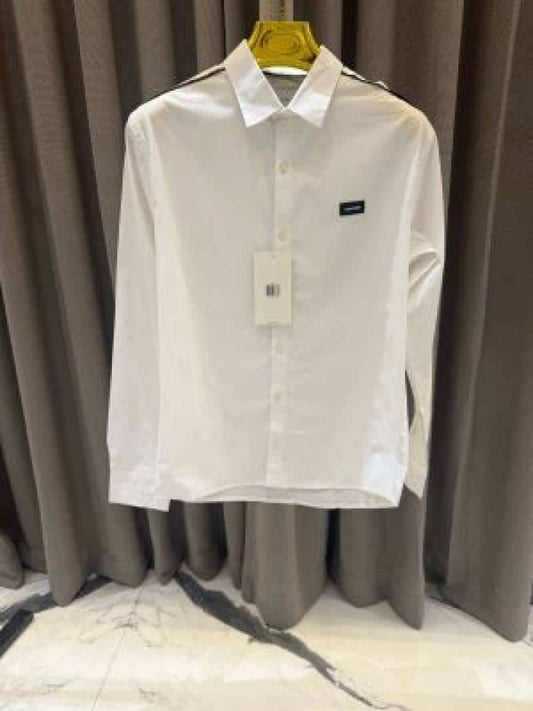 Calvin Klei_n Chest Logo Full Sleeves Shirt white
