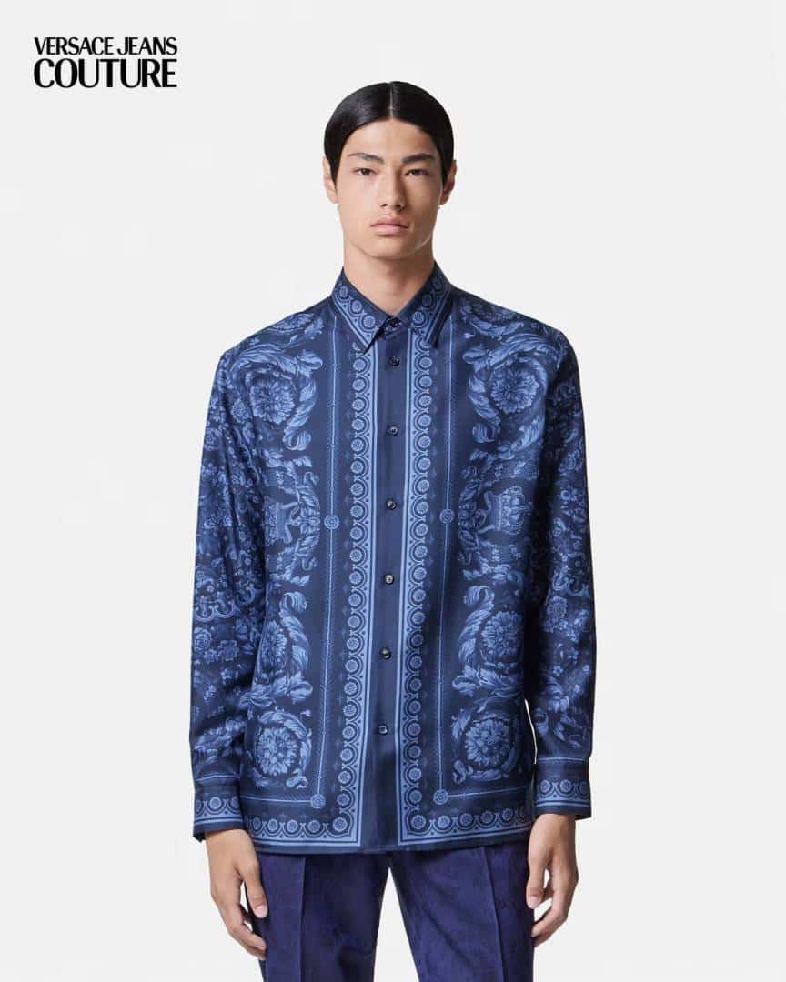 Versace Bandana Couture Box Pack Full Sleeves Shirt Navy