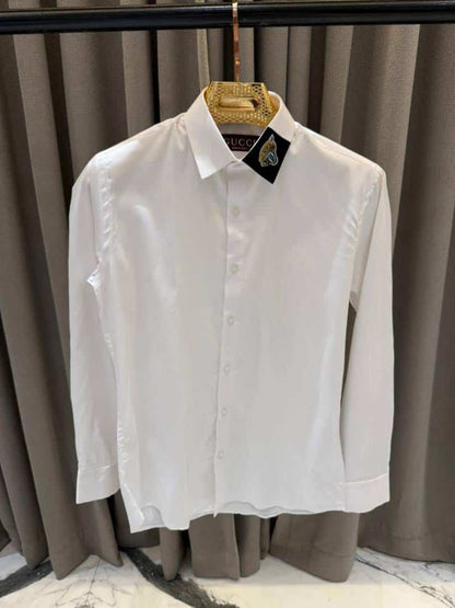 Gucc_i Collar Tiger Diamond Box Pack Full Sleeves Shirt White