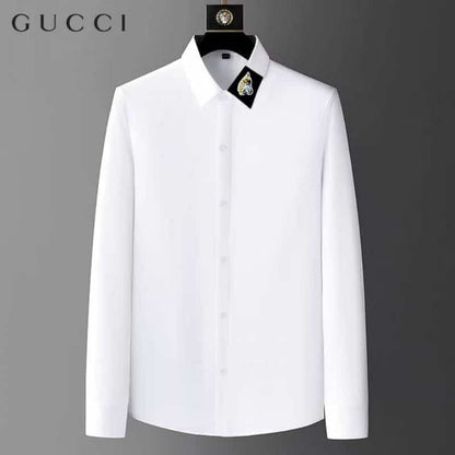 Gucc_i Collar Tiger Diamond Box Pack Full Sleeves Shirt White
