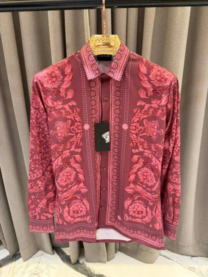 Versace Bandana Couture Box Pack Full Sleeves Shirt Maroon