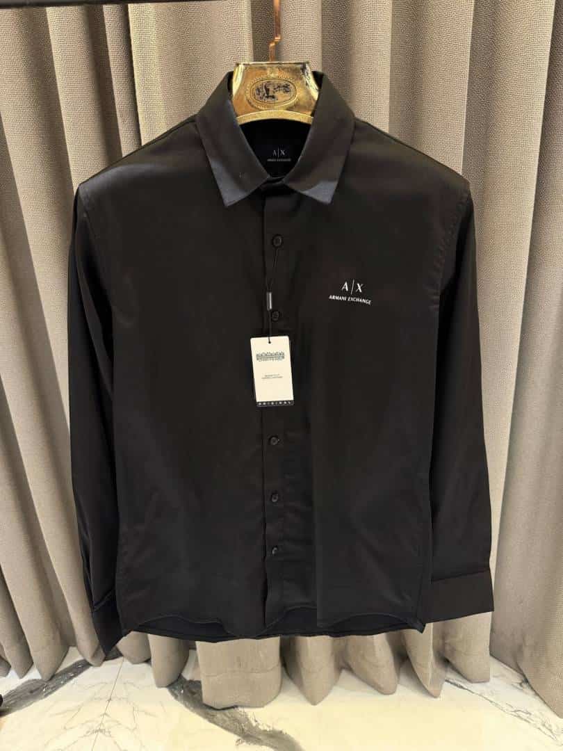 Arman_i Exchange Chest Logo Box Pack Full Sleeves Shirt Black