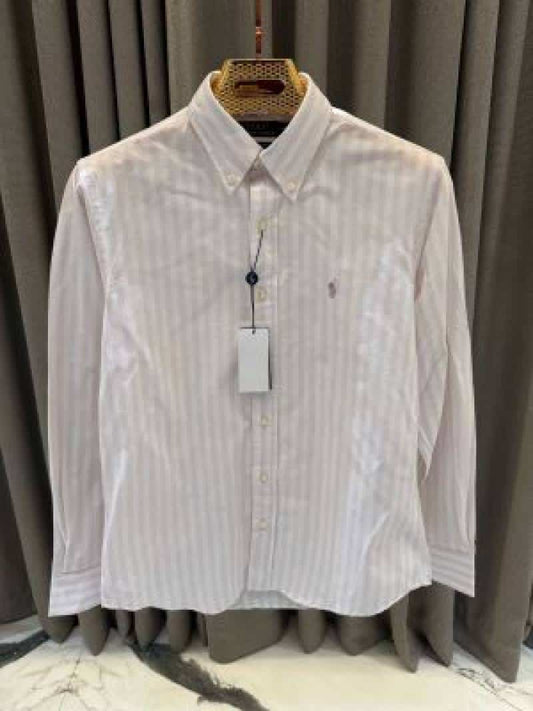Ralph_Lauren Chest Logo Lining Full Sleeves Shirt Light Pink