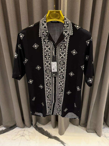 Amir_i Imported Half Sleeves Shirt Black