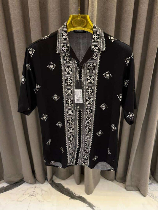 Amir_i Imported Half Sleeves Shirt Black