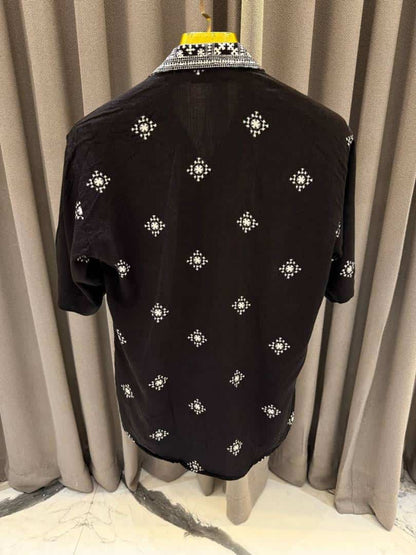 Amir_i Imported Half Sleeves Shirt Black
