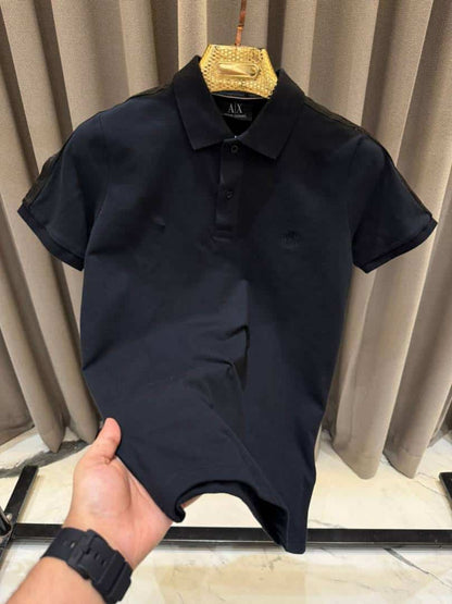 Arman_i Exchange Chest Logo Polo T-shirt Black