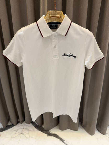 Arman_i Exchange Chest Logo Polo T-shirt White