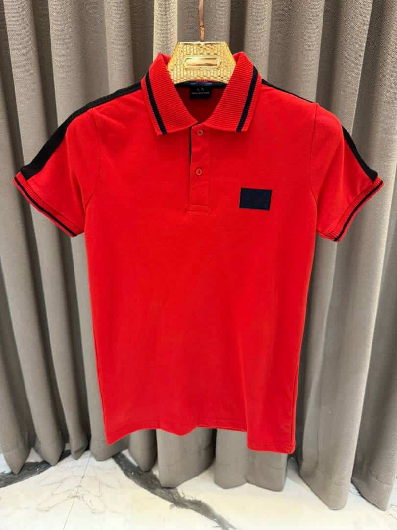 Arman_i Exchange Chest Logo Polo T-shirt Red