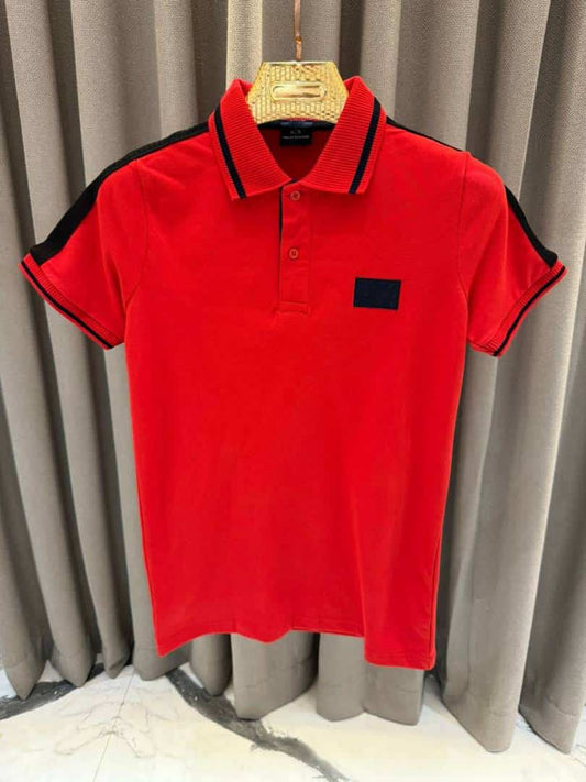 Arman_i Exchange Chest Logo Polo T-shirt Red