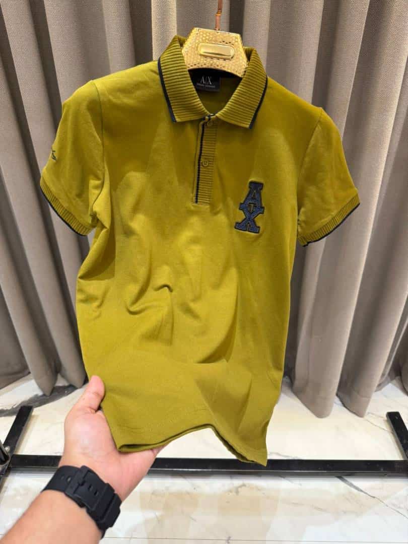 Arman_i Exchange Chest Logo Polo T-shirt Mustard Green