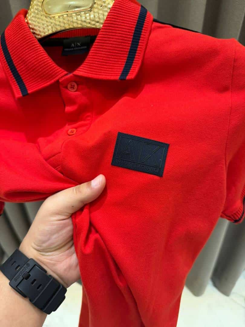Arman_i Exchange Chest Logo Polo T-shirt Red