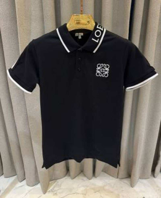 Loewe Chest Logo Polo T-shirt Black