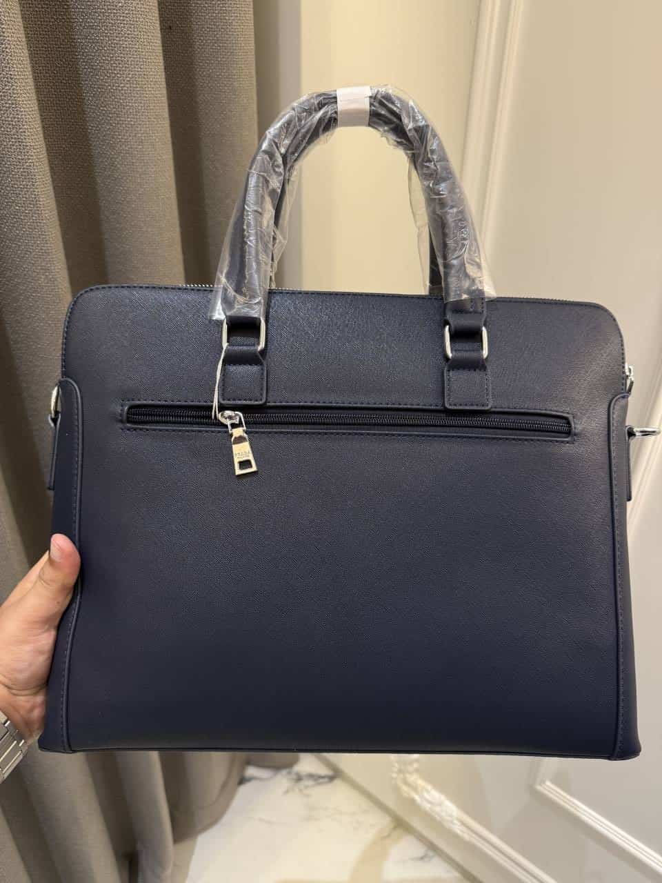 Prad_a Navy Blue Laptop Bag