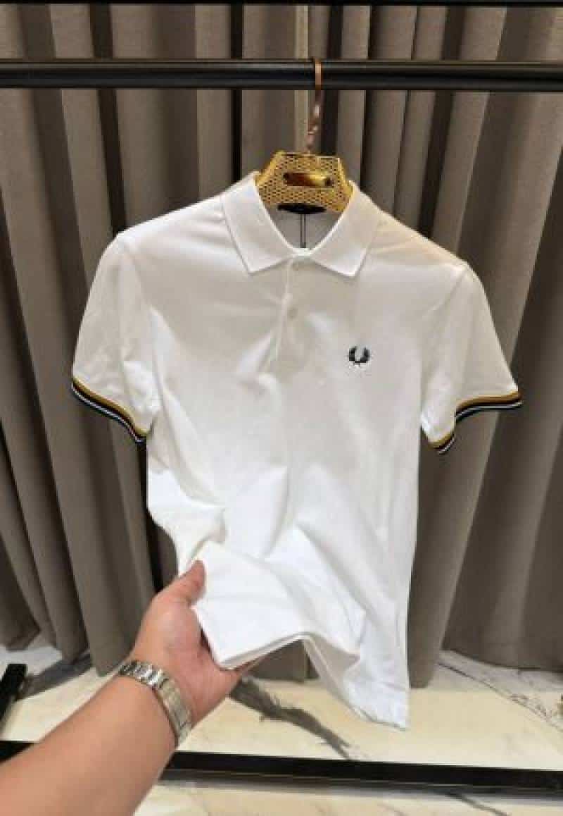 Fred Perry Chest Logo Polo T-shirt White