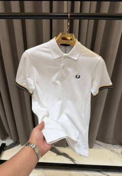 Fred Perry Chest Logo Polo T-shirt White