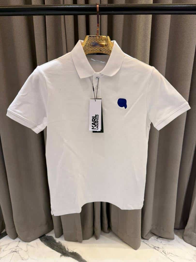 Karl_Legarfield Chest Logo Polo T-shirt White