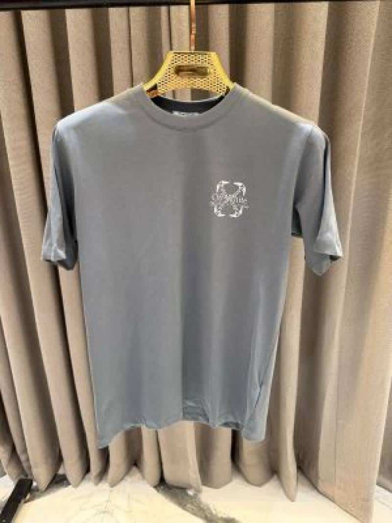 Off-white Chest Logo Round Neck T-shirt Grey