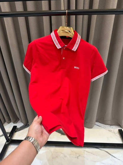 Boss Chest Logo Polo T-shirt Red