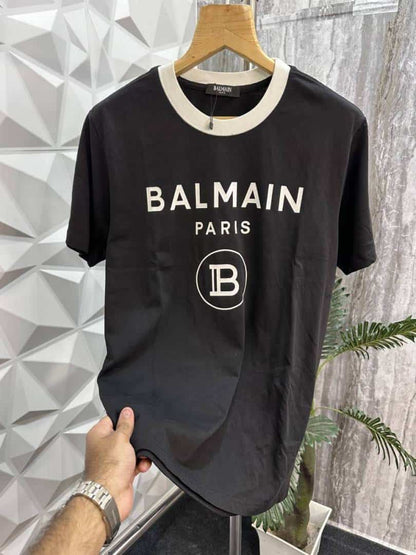 Balmai_n B Logo Round Neck T-shirt Black