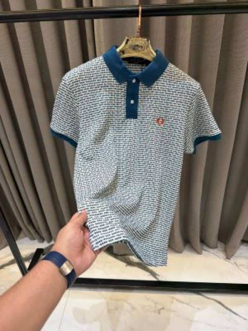 Fred Perry Chest Logo Polo T-shirt English Blue