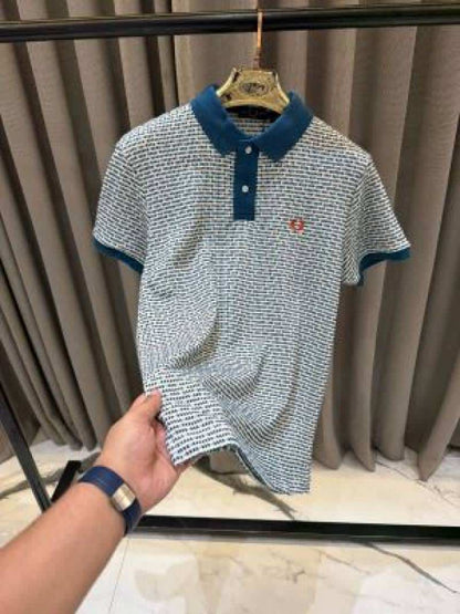 Fred Perry Chest Logo Polo T-shirt English Blue