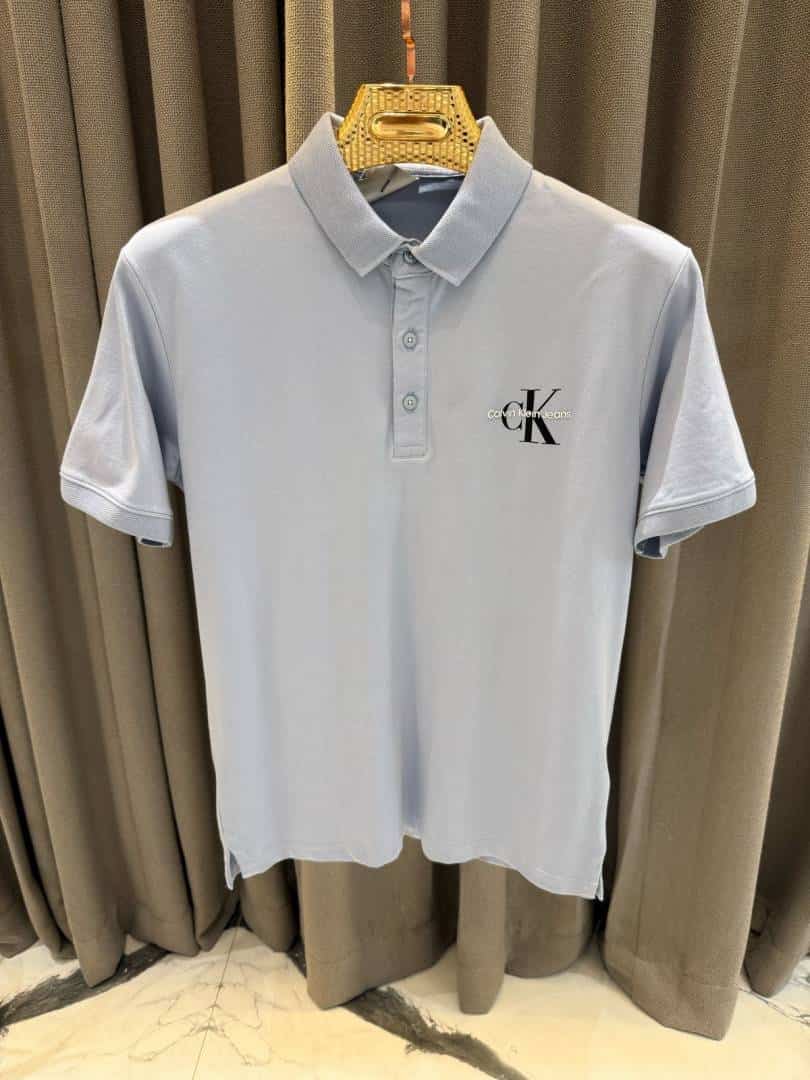 Calvin Klei_n Chest Logo Polo T-shirt Grey