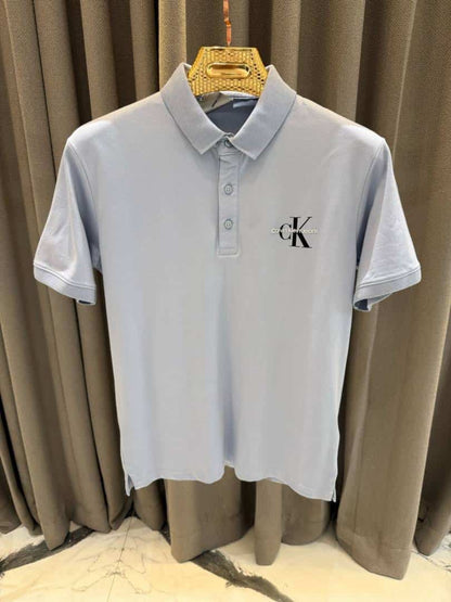 Calvin Klei_n Chest Logo Polo T-shirt Grey