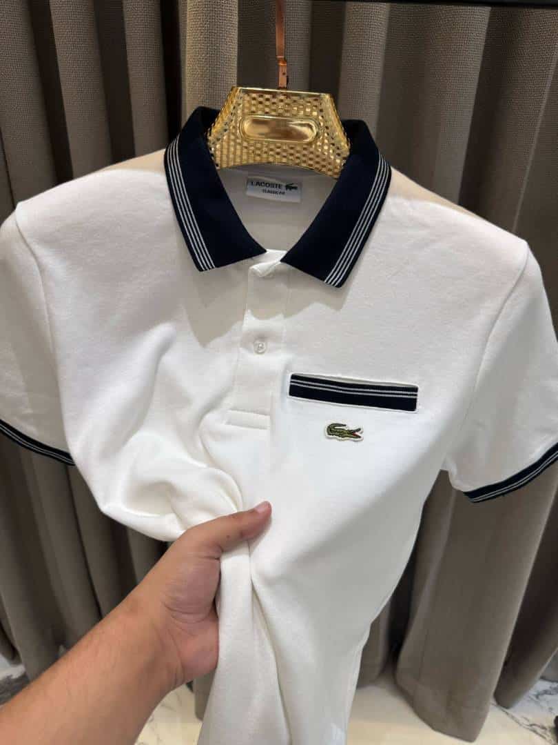Lacost_e Chest Logo Polo T-shirt White