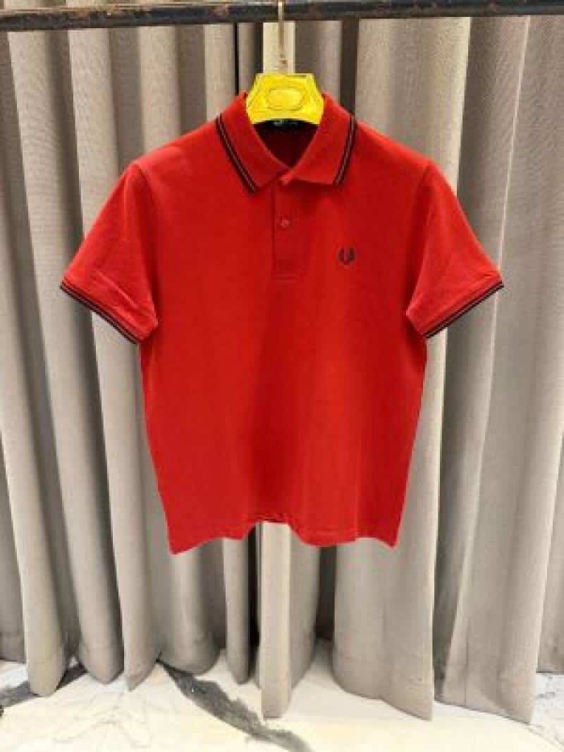 Fred Perry Chest Logo Polo T-shirt Red