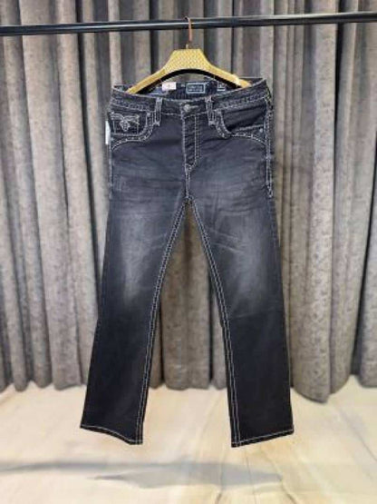 ROMAN DENIM IMPORTED BOOTCUT JEANS BLACK