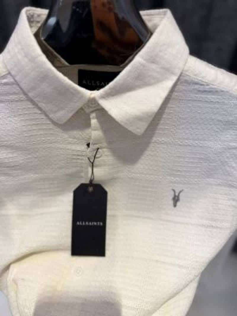 ALL_SAINTS CHEST LOGO FULL SLEEVES IMPORTED SHIRT CREAM