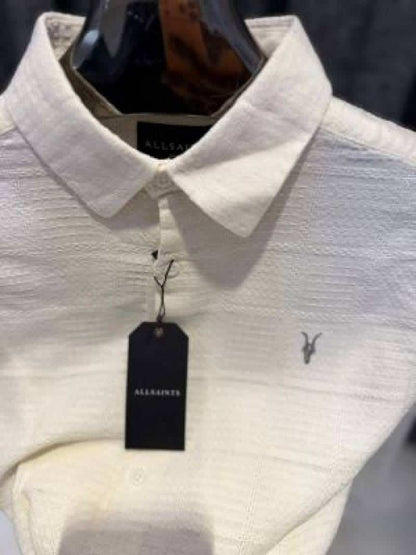 ALL_SAINTS CHEST LOGO FULL SLEEVES IMPORTED SHIRT CREAM