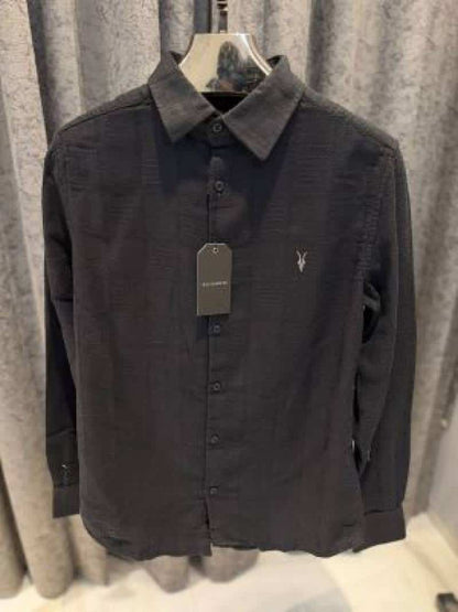 ALL_SAINTS CHEST LOGO FULL SLEEVES IMPORTED SHIRT BLACK