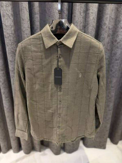 ALL_SAINTS CHEST LOGO FULL SLEEVES IMPORTED SHIRT WHITE LIGHT GREEN