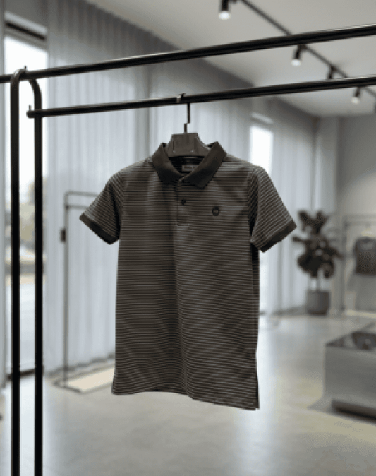 FERRAGAMO IMPORTED POLO T-SHIRT BROWN