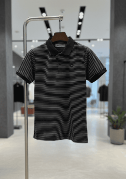 FERRAGAMO IMPORTED POLO T-SHIRT BLACK