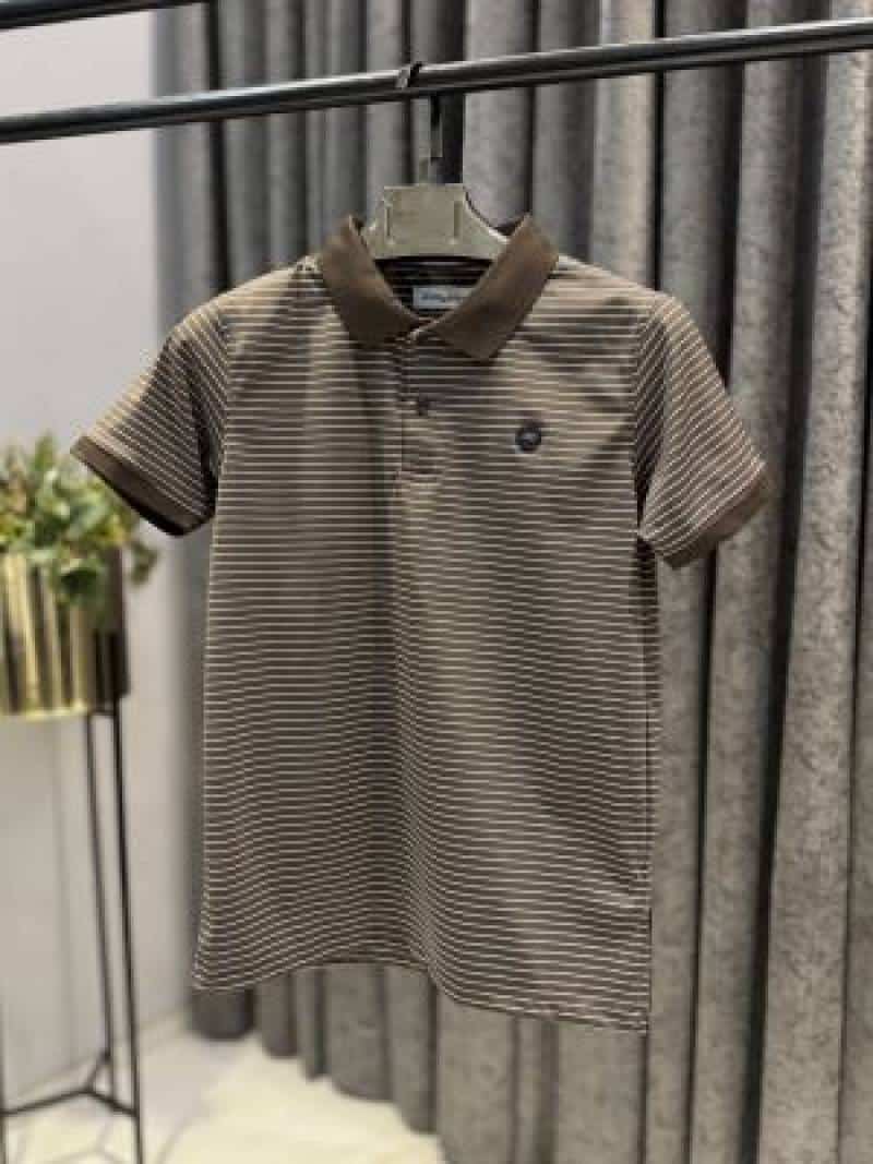 FERRAGAMO IMPORTED POLO T-SHIRT BROWN