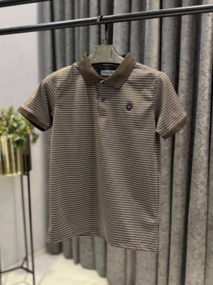 FERRAGAMO IMPORTED POLO T-SHIRT BROWN