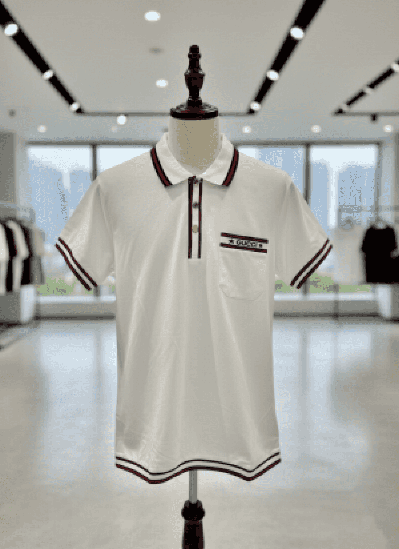 DIWALI DHAMAKA SALE RETURN NO GUCC-I IMPORTED TRENDING POLO T-SHIRT WHITE