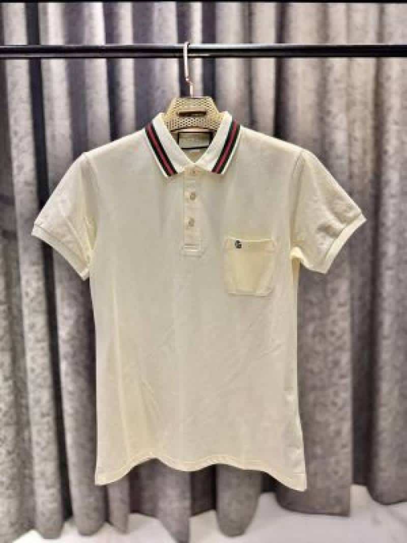 GUCC-I IMPORTED TRENDING POLO T-SHIRT CREAM