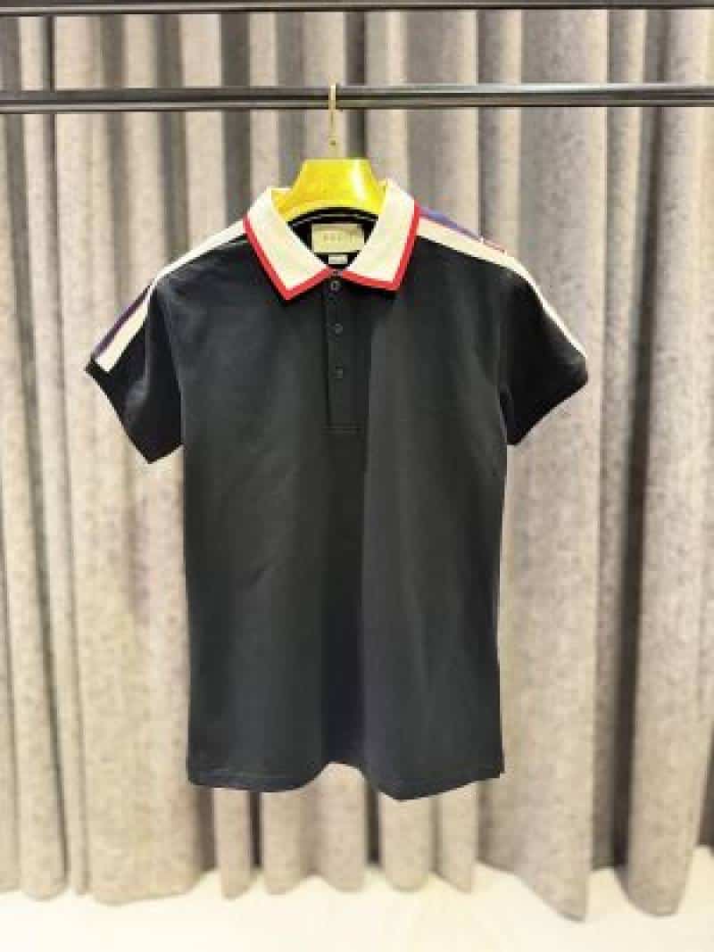 GUCC-I IMPORTED TRENDING POLO T-SHIRT BLACL