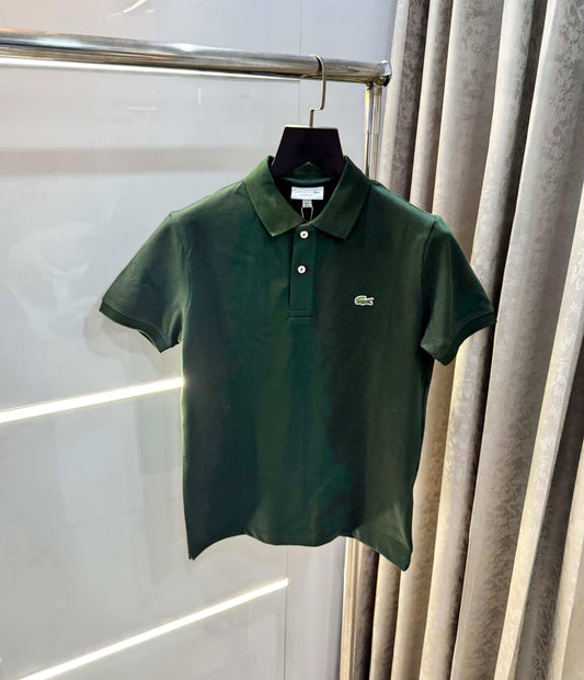 Lacost e Bottle Green Embroidery Logo Premium Polo T-Shirt