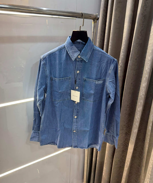 Calvi n Klein sky blue dinem   Look Premium Classic Shirt