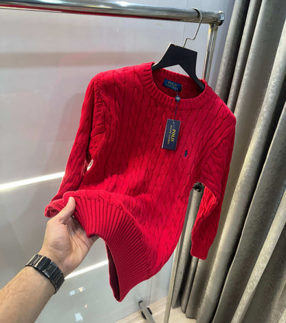 Ralph Laure n red  Imported Knitted Pull Over