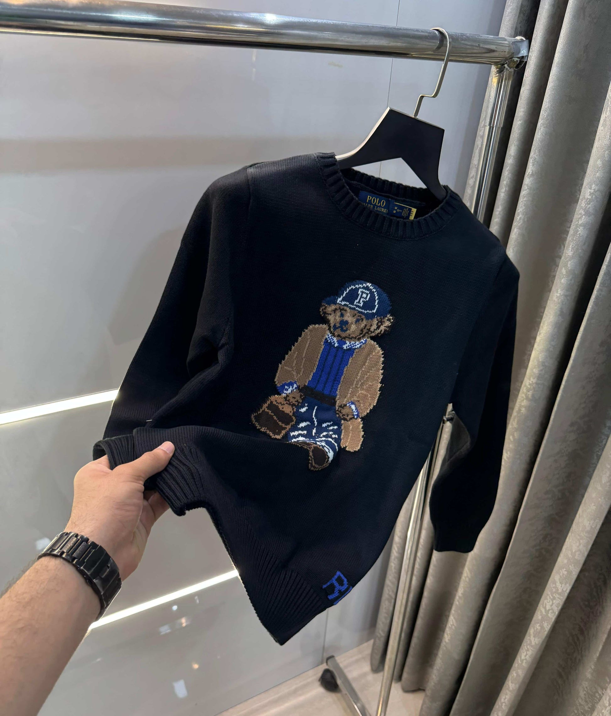 Ralph  Lauren Black Teddy Edition Imported Pull Over