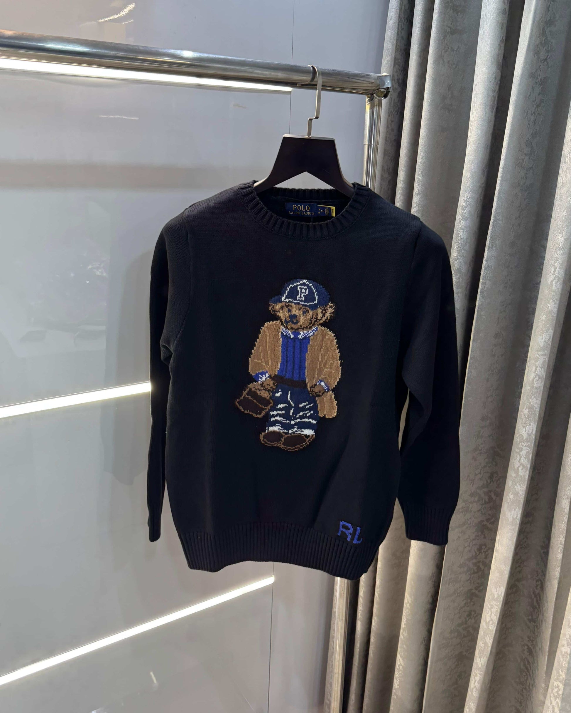 Ralph  Lauren Black Teddy Edition Imported Pull Over