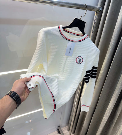 Thome Browne White Imported Knitted Pull Over