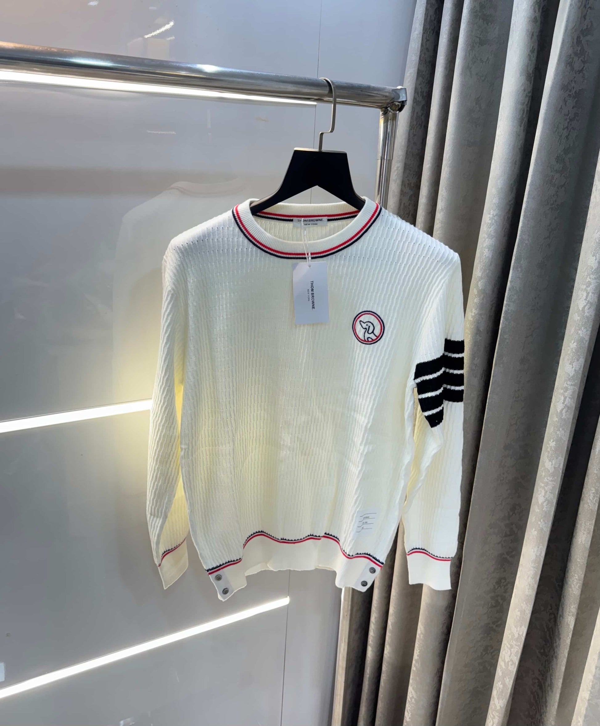 Thome Browne White Imported Knitted Pull Over