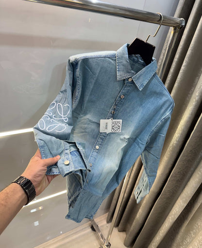 L0ewe Greenish Designer Imported Denim Jacket